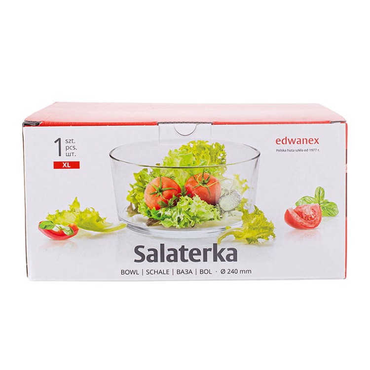 Salaterka szklana prosta 24cm Color Box