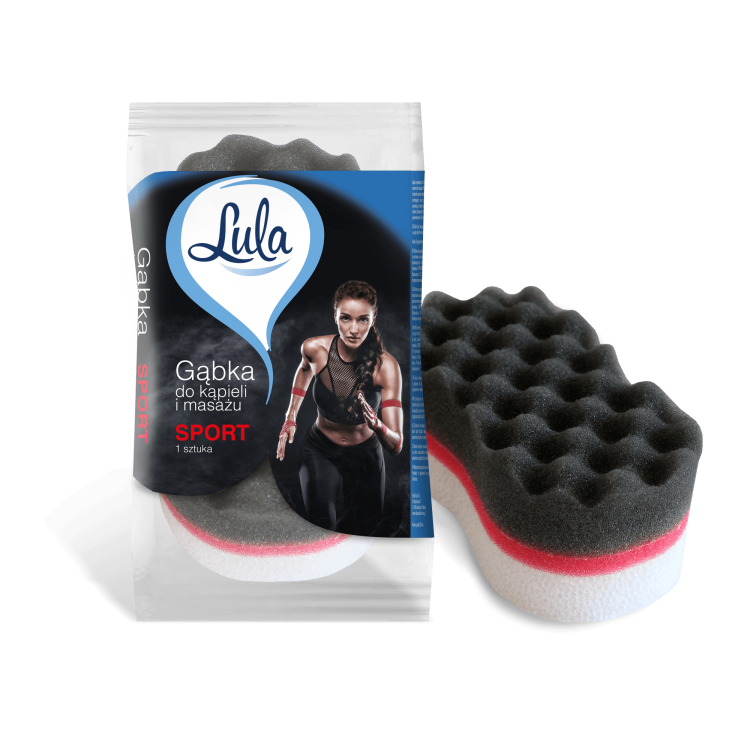 Lula gąbka do kąpieli sport kolor czerwony