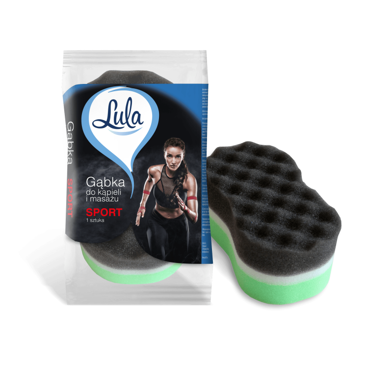 LULA gąbka do kąpieli i masażu sport kolor zielony