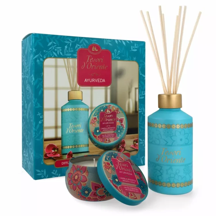 Tesori d'Oriente zestaw: patyczki + świeca Ayurveda