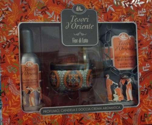 Tesori Fior di Loto: woda EDT 100ml, żel pod prysznic + świeca