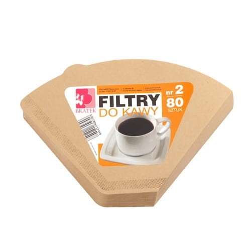Filtry do kawy numer 2 Bratek 80 sztuk