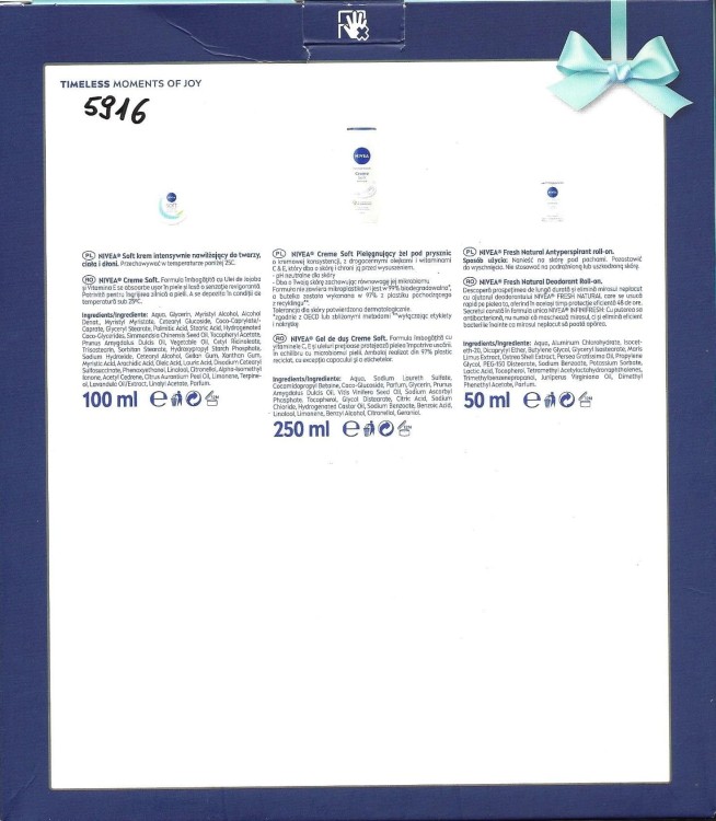 NIVEA WOMEN Timeless – zestaw kosmetyków dla kobiet  tył opakowania