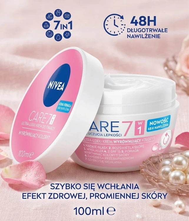 Nivea Care 7 ultralekki krem wyrównujący koloryt 100ml