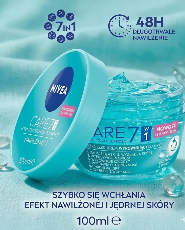 Nivea Care 7 ultralekki hydrożel odświeżający 100ml