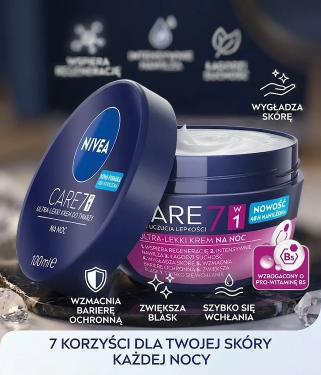 Nivea Care 7 ultralekki krem na noc 100ml