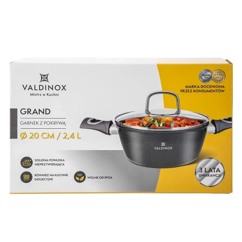 Valdinox Grand Garnek na indukcję z pokrywką 20cm 2,4 l