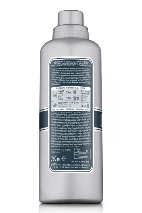 Tesori d'Oriente Muschio Bianco płyn do płukania 760ml tył opakowania