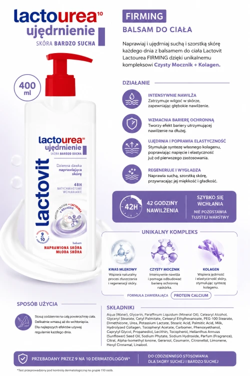 Lactovit Lactourea FIRMING – Balsam do ciała ujędrniający 400 ml grafika szczegółowa