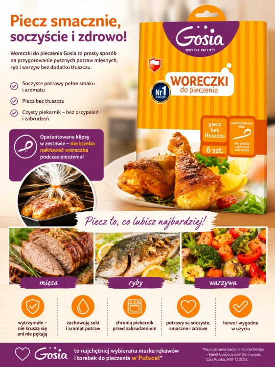 Woreczki do pieczenia Gosia 6 sztuk szczegóły produktu