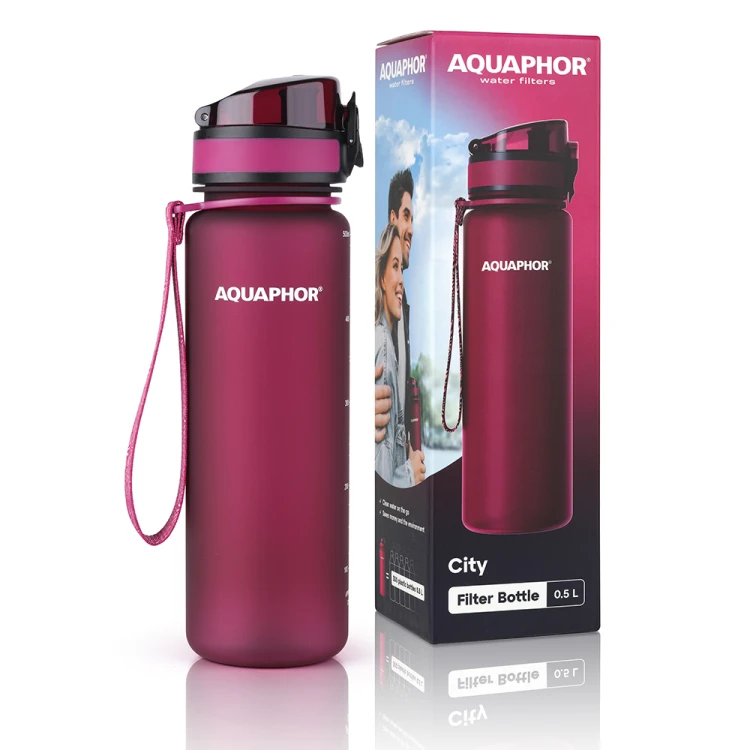 Butelka filtrująca Aquaphor City 0,5 l – bordowa