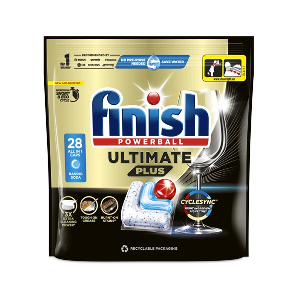 Finish Ultimate Plus Baking Soda – kapsułki do zmywarki 28 szt.