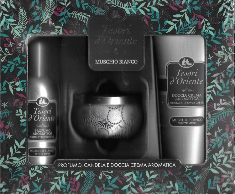 Tesori Muschio Bianco: woda EDT 100ml, żel pod prysznic + świeca