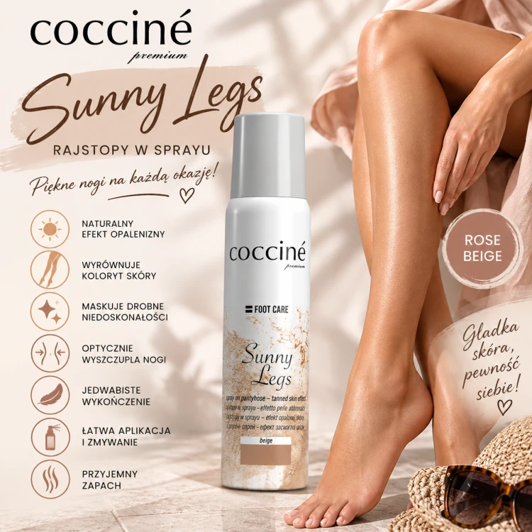 COCCINE SUNNY LEGS – rajstopy w sprayu Rose Beige 100 ml szczegóły produktu