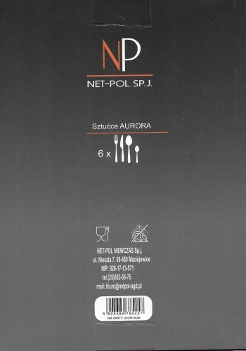 Sztućce 24 elementy Aurora – Net-Pol tył opakowania
