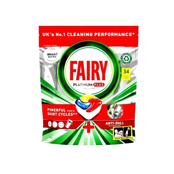 Fairy Platinum Plus Lemon – kapsułki do zmywarki 34 szt.