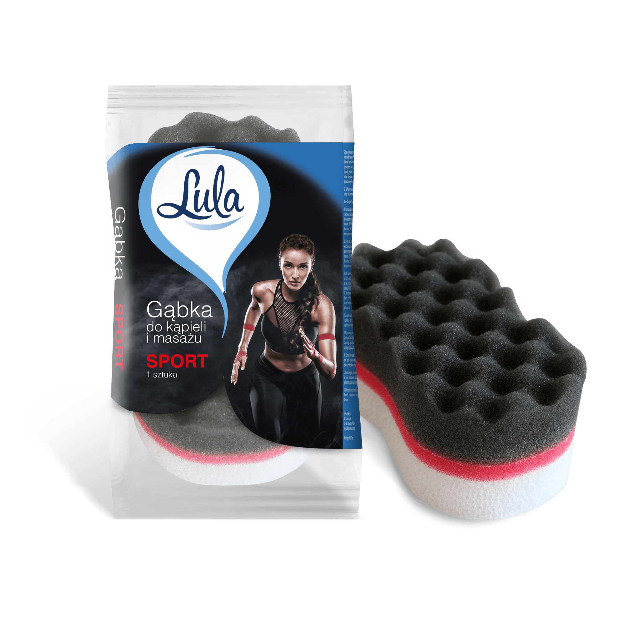 Lula gąbka do kąpieli sport kolor czerwony
